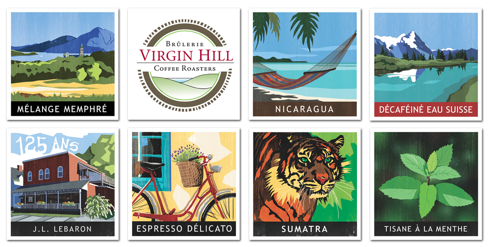 Logo  |  Illustrations pour étiquettes de cafés